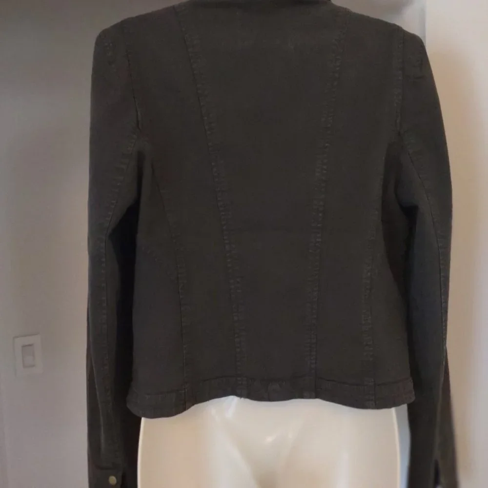 ANTHROPOLOGIE Structured Button Front Blazer Olive Green NWT - Size 12 - Picture 11 of 16